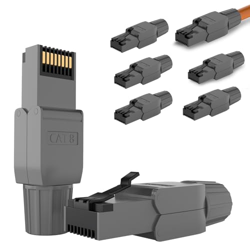 RedStar24 RJ45 Stecker Werkzeuglos CAT 7 CAT 8 Netzwerkstecker für Verlegekabel CAT8 CAT7 CAT6a LSA Feldkonfektionierbarer LAN Crimpstecker Geschirmt bis 40 Gbps 2000MHz 8 Stück RedStar24 RJ45 Stecker Werkzeuglos CAT 7 CAT 8 Netzwerkstecker für Verlegekabel CAT8 CAT7 CAT6a LSA Feldkonfektionierbarer LAN Crimpstecker Geschirmt bis 40 Gbps 2000MHz 8 Stück von RedStar24