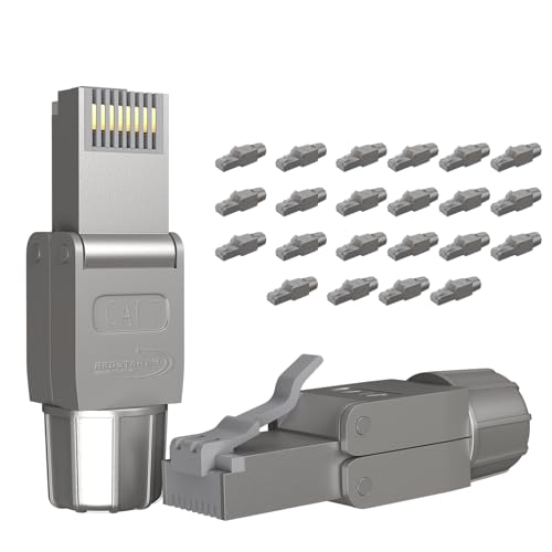 RedStar24 RJ45 Stecker Werkzeuglos CAT 7 – Netzwerkstecker für Verlegekabel AWG 22-24 – CAT7 CAT6a LAN Kabel Netzwerkkabel Ethernet – Geschirmt – LSA feldkonfektionierbar – 10 Gbps – 24 Stück RedStar24 RJ45 Stecker Werkzeuglos CAT 7 – Netzwerkstecker für Verlegekabel AWG 22-24 – CAT7 CAT6a LAN Kabel Netzwerkkabel Ethernet – Geschirmt – LSA feldkonfektionierbar – 10 Gbps – 24 Stück von RedStar24