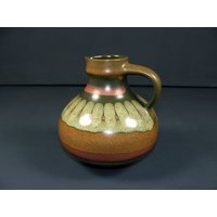 Midcentury Tischvasekmk Manufaktur Grün-Orange-Braun70S Tablevase Wgp von RedTigerRetro
