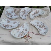 Antike J & G Meakin, England, Satz Von Seltenen Gold Getrimmt Transferware Knochen Gerichte - Rossmore Muster Set 6 Antike J & G Meakin, England, Satz Von Seltenen Gold Getrimmt Transferware Knochen Gerichte - Rossmore Muster Set 6 von RedTomatosVintage