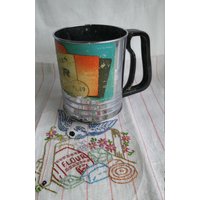 Jahrgang Chrome Mehlsieb; Mitte Des Jahrhunderts Triple Poliert Chrom Verchromt Sichter, Dreifache Wirkung 3 Tasse Mehlsieb von RedTomatosVintage