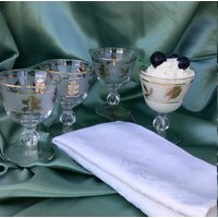 Jahrgang Libbey Blattgold Goldenes Laub Brandy Cordial Gläser - Set Von 4; Blattgold, Barware, Mcm Barware von RedTomatosVintage