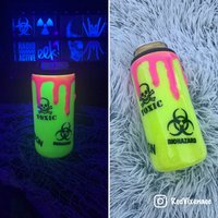 Glow in The Dark Skinny Dosenkühler | Drip Halloween Becher Neon Slim von RedVixenAcc