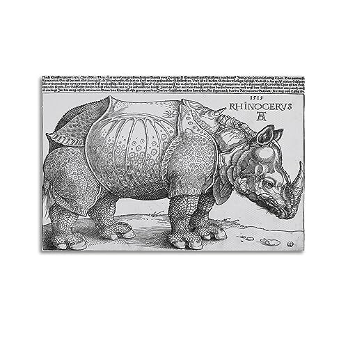RedVos Nashorn-Poster von Albrecht Dürer, Bilddruck, Wandkunst, Gemälde, Leinwand, Kunstwerke, Geschenkidee, Raumästhetik, 40 x 60 cm von RedVos
