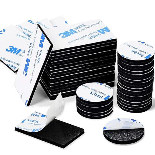 Redamancy 50 Stück Klebepads Doppelseitig Extra Stark, 3mm Foam Adhesive Pads, Foam Self-Adhesive for Walls, Waterproof Mounting Pads for Home, Office, Car, School (lRund und Quadratisch) von Redamancy