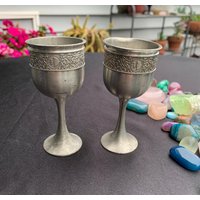 Vintage 1960Er Jahre Kleine Geätzte Becher Selangor Zinn Speziell Für Mas von RedbirdsCollectibles