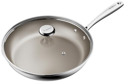 Redchef Bratpfanne 28cm Induktion Mit Deckel, Tri-ply Edelstahl Titanium Keramik pfanne Mit Premium Keramikbeschichtung Für Alle Herdarten, ptfe-frei pfoa-frei pfas-frei, Backofenfest, Spülmaschinen Redchef Bratpfanne 28cm Induktion Mit Deckel, Tri-ply Edelstahl Titanium Keramik pfanne Mit Premium Keramikbeschichtung Für Alle Herdarten, ptfe-frei pfoa-frei pfas-frei, Backofenfest, Spülmaschinen von Redchef
