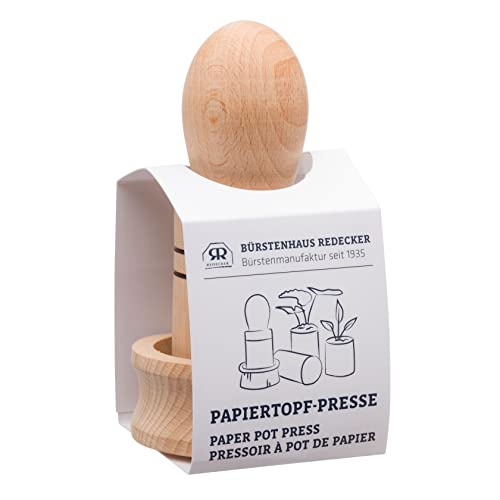 REDECKER Papiertopf Presse, unbehandeltes Buchenholz Werkzeug zur Herstellung biologisch abbaubarer Sämlingstöpfe, hergestellt in Polen von Redecker