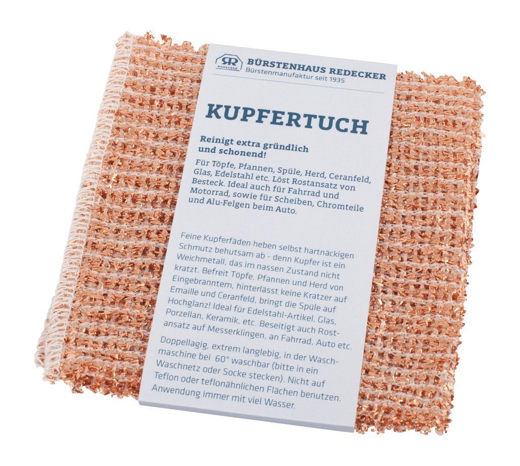 Redecker Spültuch Kupfertuch - für schonende Reinigung von Töpfen und Pfannen, (2-tlg) von Redecker