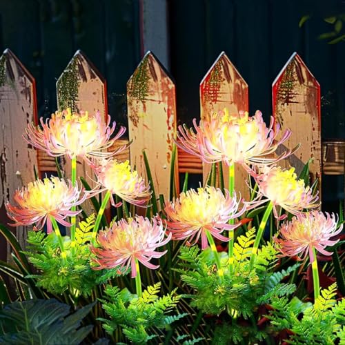Redefun Gartendeko Solarleuchten 4 Stück Solarlampen für Außen Garten, IP65 Wasserdicht Solar Blumen Gartenbeleuchtung, Solarstecker für Aussen Balkon Blumenkästen Terrasse Friedhof Deko von Redefun
