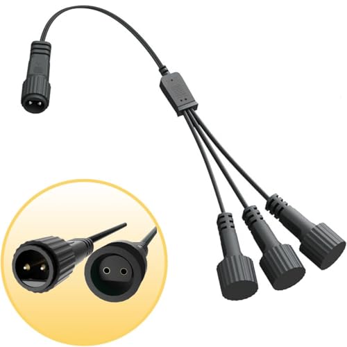 Redefun Lichterkette Verteiler, 2 Pin Splitterverbinder für Weihnachtsbeleuchtung 1 bis 3 Y-förmigen Wasserdichte Splitter Verteiler für Eiszapfen Lichter, Vorhang Lichter, G40 Globe Lichter von Redefun