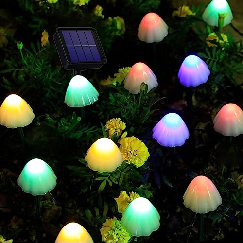 Redefun Solar Lichterkette Aussen 20 LED Solar Pilze Gartendeko, Solar Garten Pilzlampe Wasserdicht Solarleuchten Figuren für Garten Rasen Balkon Terrassen Ostern Deko (Mehrfarbig) von Redefun