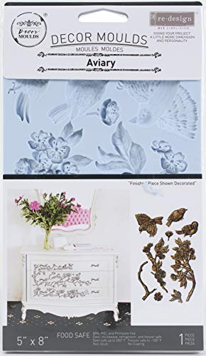 Redesign With Prima Redesign Decor Moulds Aviary-5"x8"x8mm Crafting Resin Molds for air Dry Clay DIY Projects Funiture Dresser, Chocolate,Cake,Candy,Backery,Soap,Polymer Clay,hot Glue von PRIMA MARKETING INC