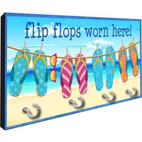 Flip Flops Worn Here Beach Schild Schlüsselhalter Regal Von Redeye Laserworks von RedeyeLaserworks