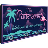 Personalisierte Flamingo Paradies Key Rack Hanger Von Redeye Laserworks von RedeyeLaserworks