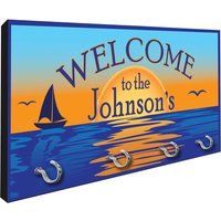 Personalisierte See Hütte Sunset Key Rack Hanger Von Redeye Laserworks von RedeyeLaserworks