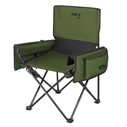 Klappstuhl Outdoor faltbar grün – Stabiler Touristensessel Campingstuhl mit Seitentasche Getränkehalter robust Stahlrahmen 120kg belastbar Gartenstuhl Picknickstuhl Festivalstuhl Campingmöbel Reise von Redfink