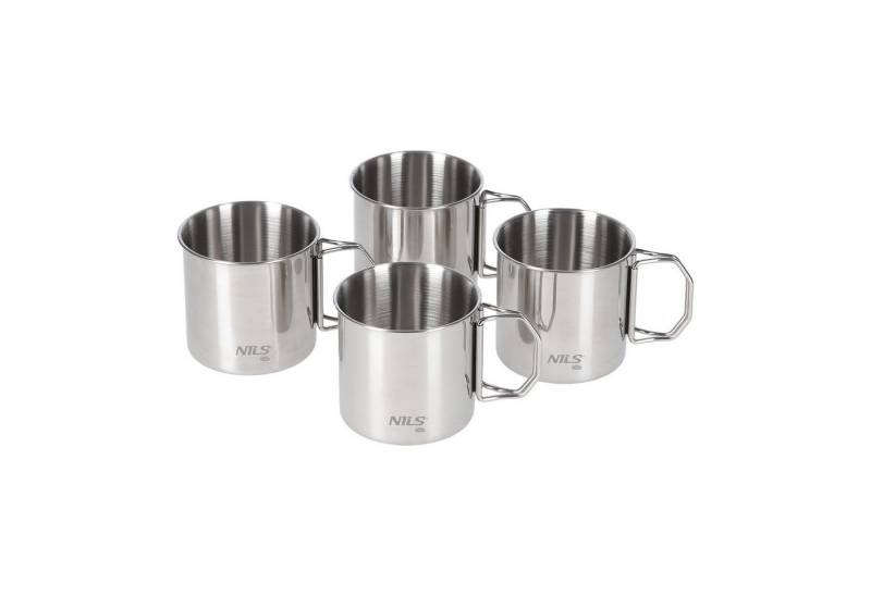 Redfink Trinklernbecher Edelstahl Campingbecher Set - 4 Stück mit Faltgriffen, 300ml von Redfink