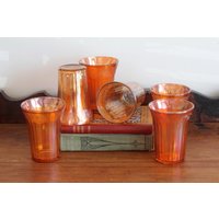 Imperial Glass Marigold Saftgläser, 6Er Set Imperial Glass Marigold Saftgläser, 6Er Set von RediscoveredRoots