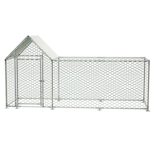 Redkid 12m² Metall Freilaufgehege Hühnerstall 3x4x2m - Mit Wasserdichtetem PE-Tuch und Sicherheitsschloss - hühnergehege freilauf groß für Hühner, Kaninchen und Verschiedene Kleintiere (1x3x1.5m) von Redkid