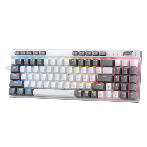 Redragon K655 75% RGB Kabelgebundene Gaming-Tastatur, 78 Tasten Hot-Swap mechanische Tastatur mit Aluminiumabdeckung, verbessertem Sockel und Onboard-Makro-/Medientasten, linearer roter Schalter von Redragon