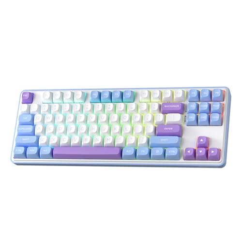 Redragon K707 PRO 80% kabellose Gasket RGB-Gaming-Tastatur, 3-Modus 87 Tasten TKL mechanische Tastatur, runde PBT-Tastenkappen & 5-lagige Geräuschdämpfung, benutzerdefinierter linearer Schalter von Redragon