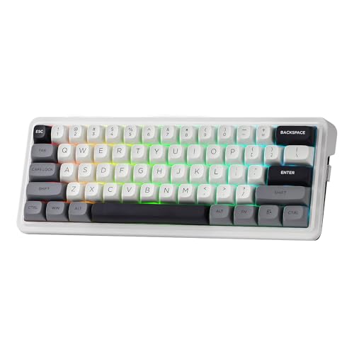 Redragon K722 PRO 60% kabellose Gasket RGB Gaming-Tastatur, 60% Hot-Swap kompakte mechanische Tastatur mit Free-Mod-Sockel, 5-lagige Geräuschdämpfung und runden PBT-Tastenkappen, lineare Schalter von Redragon
