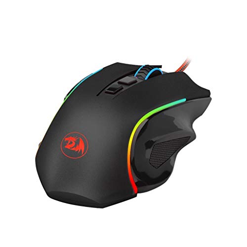 Redragon M607 Griffin Gaming Mouse, Pixart PMW3212 7200 DPI Optical Sensor, RGB Customizable Lighting, 7 Programmable Buttons, Integrated Memory, Switches 10 Million Clicks, schwarz von Redragon