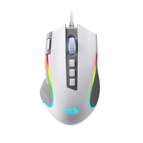 Redragon M612 RGB Gaming Maus, 8000 DPI kabelgebundene optische Maus mit 11 programmierbaren Tasten & 5 Hintergrundbeleuchtungsmodi, Software unterstützt, Rapid Fire Button, Grau&Weiß Redragon M612 RGB Gaming Maus, 8000 DPI kabelgebundene optische Maus mit 11 programmierbaren Tasten & 5 Hintergrundbeleuchtungsmodi, Software unterstützt, Rapid Fire Button, Grau&Weiß von Redragon