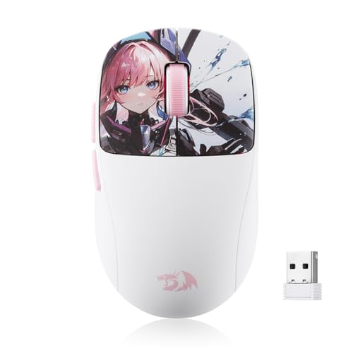 Redragon M817 PRO Kabellose Gaming-Maus, 24000 DPI optische Mini-Maus mit 6 programmierbaren Tasten und ergonomischem Design, 50G Ultraleicht, Software unterstützt DIY-Tastenkombinationen von Redragon