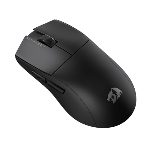 Redragon M916 LIT Kabellose Gaming Maus, 49G Ultra-Light 8K DPI Maus mit ergonomischem, natürlichem Griff, voll programmierbare Tasten, Software unterstützt DIY Keybinds & DPI von Redragon