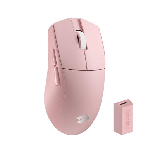 Redragon M916 PRO 3-Modus Wireless Gaming Maus, Hyperschnelle 4K Polling Rate, 49G Ultra-Leicht 26K DPI Maus mit Ergonomischem Natürlichem Griff, Neudefinierbare Makrotasten, Softwareunterstützt von Redragon