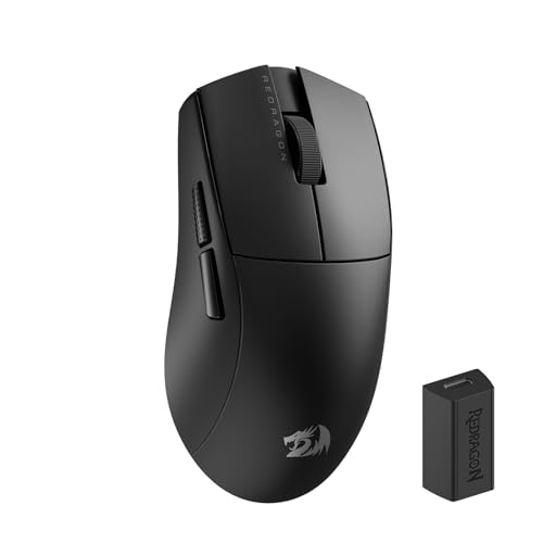 Redragon M916S PRO 3-Modus-Kabellose Gaming-Maus, 49G ultraleichte 26K DPI-Gamer-Maus mit natürlichem Griff, vollständig programmierbare Tasten, Software unterstützt DIY-Tastenkombinationen und DPI von Redragon