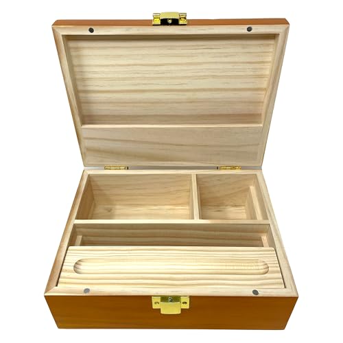 Rigasz Deluxe Holz Rolling Box - Birke, 2870 Kubikzentimeter, 3 Fächer, Mit Rädern, Nachhaltig angebaut, Braun, Einfarbig, 21.5 x 17 x 8 cm, Tobacco Rolling Box Rigasz Deluxe Holz Rolling Box - Birke, 2870 Kubikzentimeter, 3 Fächer, Mit Rädern, Nachhaltig angebaut, Braun, Einfarbig, 21.5 x 17 x 8 cm, Tobacco Rolling Box von Reds Global