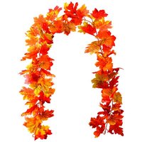Herbst-Herbst-Girlande, 1, 8 M, Ahornblatt, Kaminsims, Dekoration, Herbst-Heimdekoration, Hängende Ranke, Herbst-Kunstpflanze von RedstarOnlineGifts