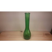 Cfg Grüne Vase Vertikal Gerippte Vase Vintage, Sehr Guter Zustand Und So Hübsch von Redstone2020