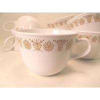 Corelle "Butterfly Gold" Kaffeetasse/Becher | 1 Weißes Glas in Ausgezeichnetem Zustand von Redstone2020