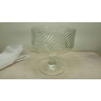 E O Brody Compote/Übertopf Mit Wunderschönem Halb Kreis Design 1950Er 1960Er Klarglas Vintage Sammlerstück Größer von Redstone2020