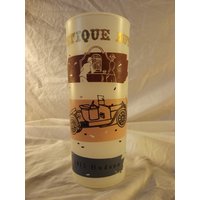 Frosted Automobile Glas Vintage Hazel Atlas Sammlerstück Antike Trinken Tumbler von Redstone2020