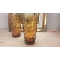 Lido Milano Glas Vintage Gelb Bernstein Trinkglas Anker Hocking Libbey von Redstone2020