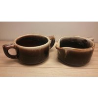 Pfaltzgraff Cream & Sugar Set "Gourmet Brown" Kollektion, Mit Tiefem, Sattem Braun, Glasiert in Hervorragendem Zustand" von Redstone2020