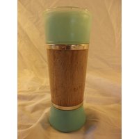 Siesta Ware Antikes Vintage Trinkglas Holz Eingewickeltes Türkis Bemaltes Glas von Redstone2020
