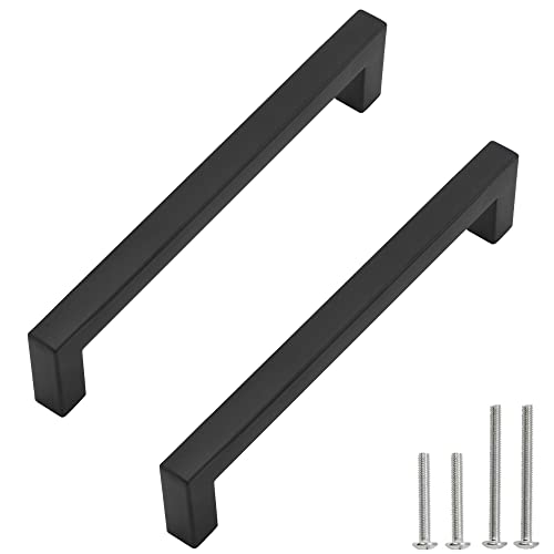 Redunest Cabinet Pulls Matte Black Cabinet Handles Square Drawer Pulls, Stainless Steel Kitchen Door Cabinet Handles, Drawer Hardware Handles, 2 Pack 7-1/2 Inch (192mm) Hole Centers von Redunest