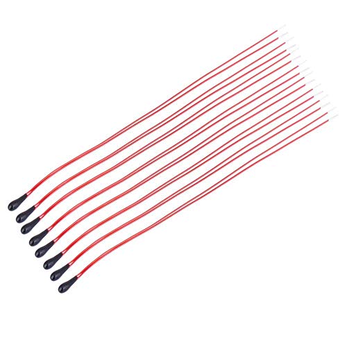 10 Stück MF52B NTC-Thermistor, Mit hoher Empfindlichkeit und 60 mm Lackdraht 60mm Thermistor Temperatursensor 1K / 5K / 10K MF52B 1% Genauigkeit(10K) von Redxiao