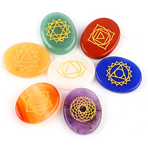 Chakra-Steine, Heilkristalle, bequemer kühler, zarter, komfortabler Chakra-Stein mit positiver Energie für die Kristalltherapie von Redxiao