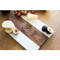 Personalisiertes Schneidebrett, Einweihungsgeschenk, Käsebrett Nach Maß, Marmor Weihnachtsgeschenk Familie, Individuelles Geschenk von ReeceDesignWorks