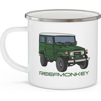 Fj40 Land Cruiser Emaille Camping Becher Kaffeetasse - Reefmonkey Künstler Chris Marshall von Reefmonkey