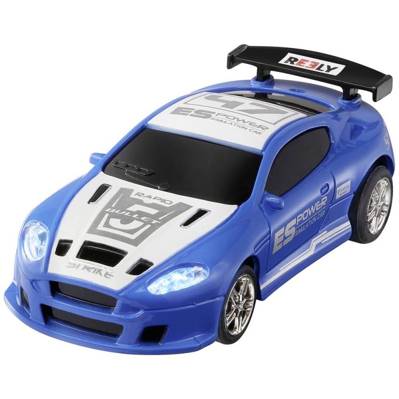 B-Ware Reely Mini Racer Blau Weiß Brushed 1:64 Rc Modellauto Elektro Straßenmodell Auto von Reely