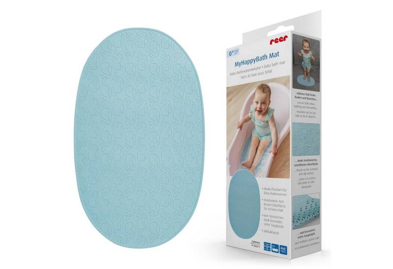 Reer Anti-Rutsch-Pad Baby Badewannenmatte, Anti-Rutsch-Oberfläche, 42 x 25 cm, blau, (1 St) von Reer