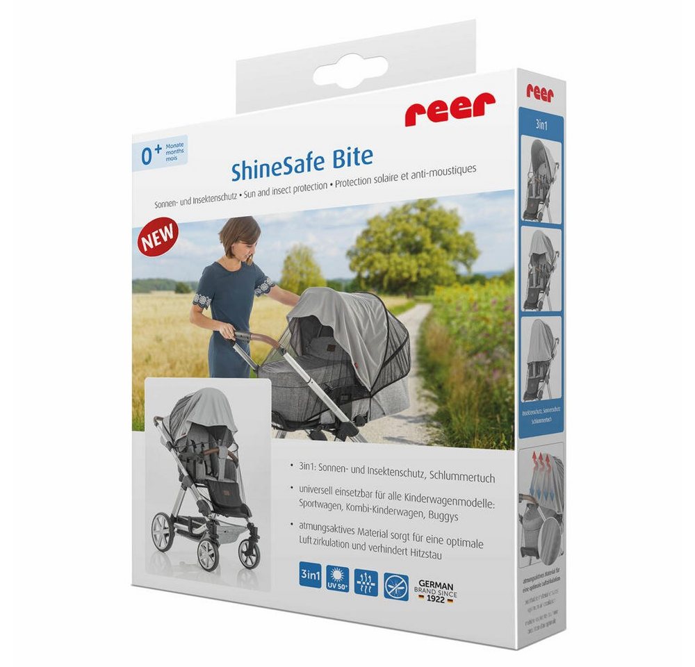 Reer Kinderwagen-Sonnenschutzhülle ShineSafe Bite Sonnen- und Insektenschutz von Reer